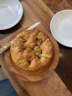 Focaccia...garlic & rosemary. It doesn't need the dipping sauce.