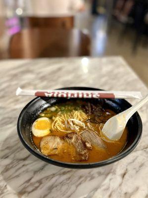 Spicy satsuma tonkatsu ramen $20