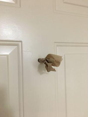 There was no peephole in the door. It was just a hole. I stuffed a napkin in there to block the view into my room.