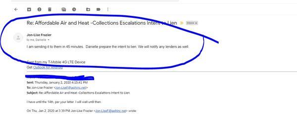 The pressure tactics employed by Affordable Ai. Do you know of any companies that send to collections within 14 days of rendering services?