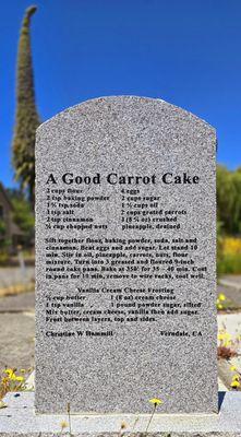 recipe behind a tombstone