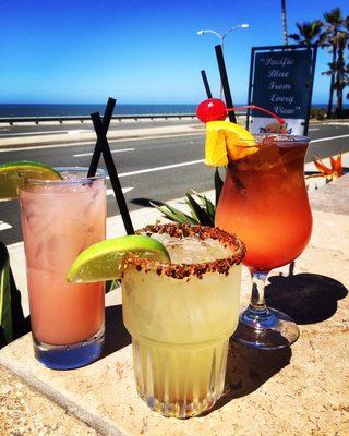 Some crafty Signature cocktails! left to right Partida Pom Paloma, Pineapple-jalapeño House Infused Margarita, Dini's Mai Tai. Yum!