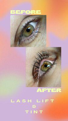 Lash lift and tint