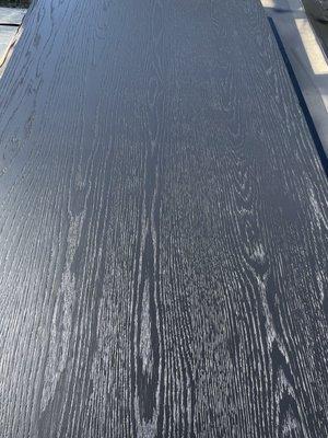 2k Polyurethane coating. This is a European water based coating in satin black for a custom desk set