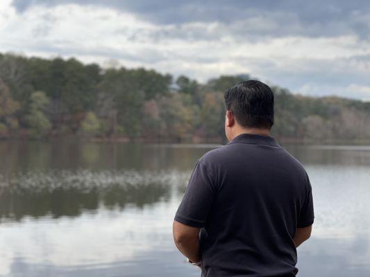 Enjoying the views at Murphey Candler Lake