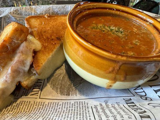 Tomato soup and grilled cheese