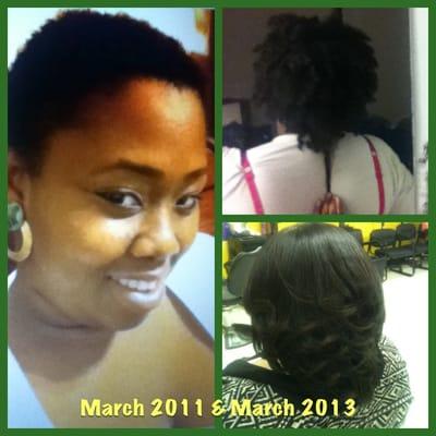 The right side of the photo is a before and after. My hair was bomb and my natural curls back.