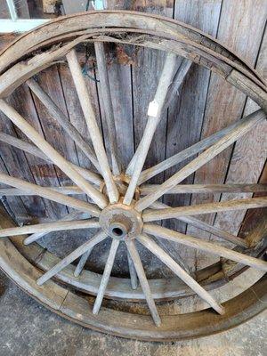 Vintage wagon wheels.