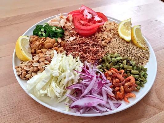 Burmese Tea leave salad by Chef Ma! https://eatfeastly.com/chefma/