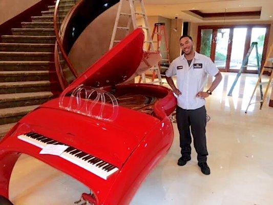 Custom Ferrari Red Grand Piano