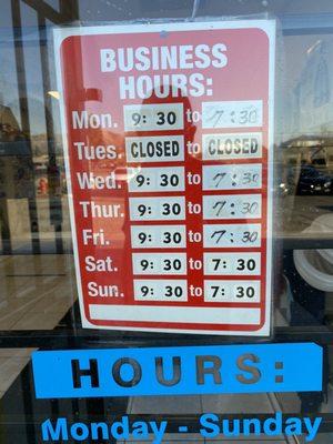 Business Hours.