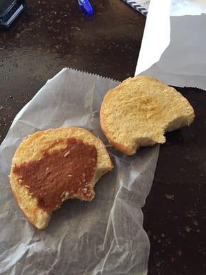 Chocolate frosted peanut butter donut. Cut in half and filling spread on...just doesn't feel right.