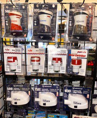 Bilge Pumps and Live wells in stock