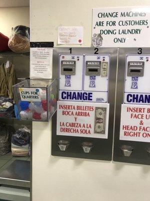 Change machine with used caps to hold your quarters