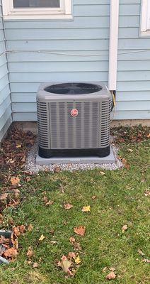 Outside AC unit installed