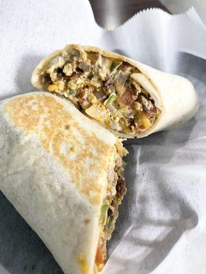 Breakfast Burrito with sausage.