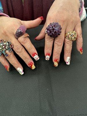 Lunar new year 2023 nails design by David .. do you see the lucky money cat ?