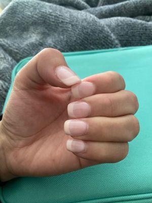 French nails with tip.