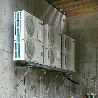 Mitsubishi High efficiency  Heat pumps on a custom rack.