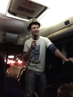 Tahoe Convoy captain addressing the passengers