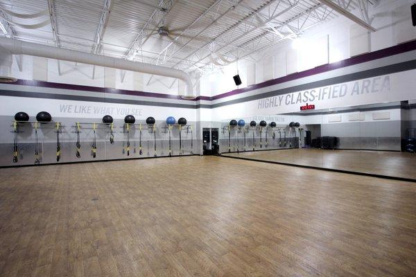 Our instructors will inspire your body and mind to engage in fun new ways as you sweat and burn in our spacious group exercise studio!