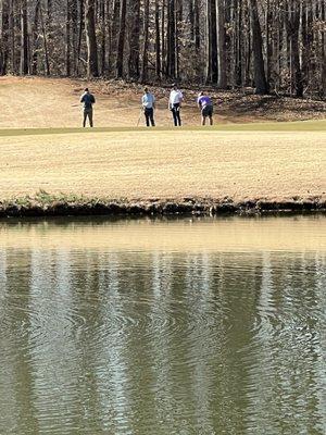 On the 18th green from the Club House