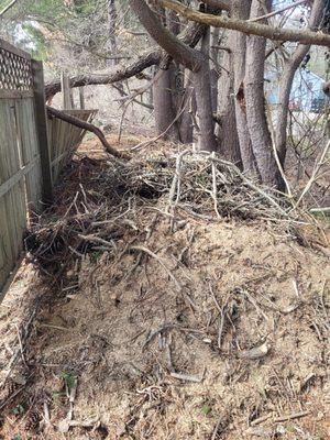 The mountain of debris this company hid on my property.