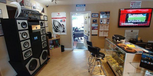 Inside the Showroom at Al & Ed's Autosound in Thousand Oaks, CA.