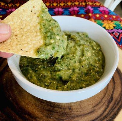 Salsa Verde with avocado!