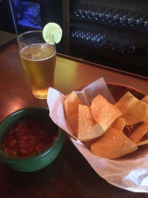 Complimentary chips and salsa