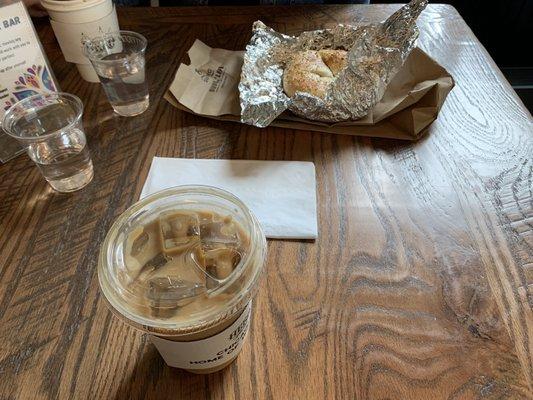 Iced Latte with Oatmilk and Light Hazelnut, The Hippie