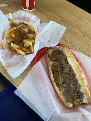 Jungle fries, original Philly cheesesteak