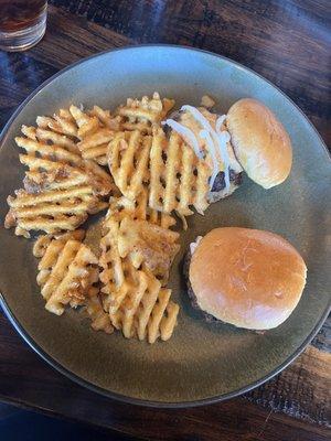 Beef sliders pimento cheese