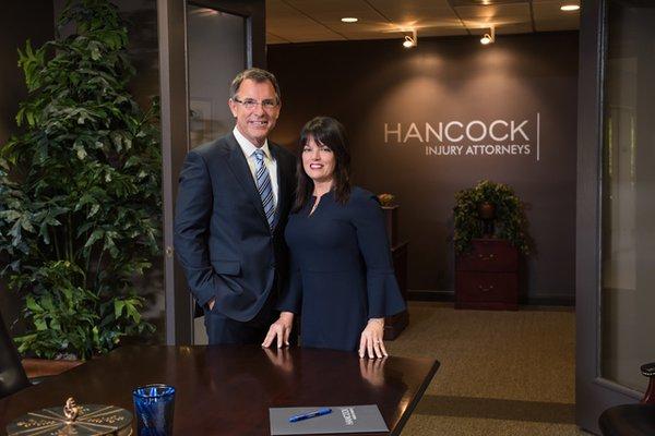 Attorneys Mike and Claire Hancock of Hancock Injury Attorneys