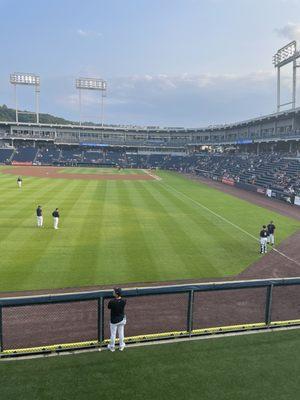 View from left field above the bullpen