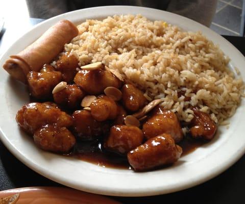 Almond chicken lunch plate