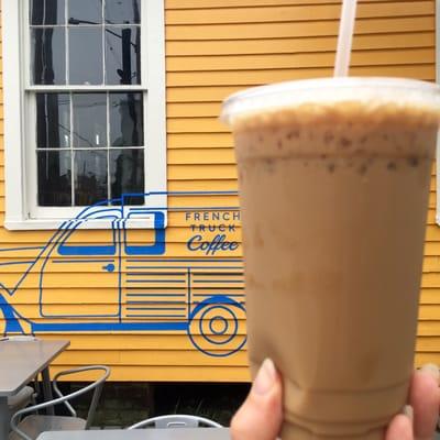 NOLA iced coffee, dressed - shaken over ice with milk & sugar. My favorite iced coffee in New Orleans.