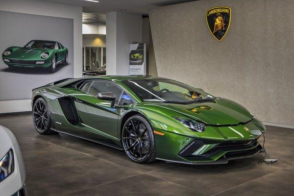 Lamborghini Aventador S on the showroom floor