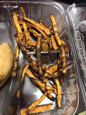 Over baked sweet potato fries.