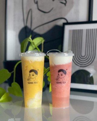 Lychee Watermelon Cheese Slush, Mango Pomelo Sago Slush