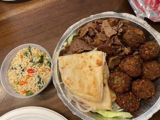 Lamb and falafel combo