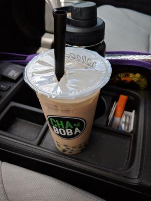 Almond milk tea with tapioca