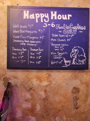 Hapoy hour menu