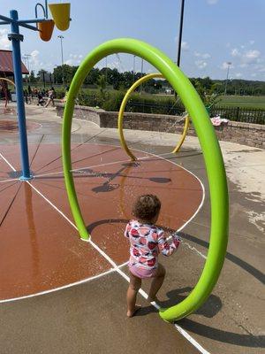 Splash pad during the summer