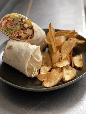 Buffalo Chicken Wrap: you may order either crispy or grilled chicken