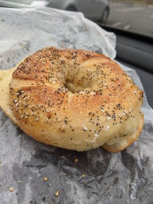 EVERYTHING bagel with butter