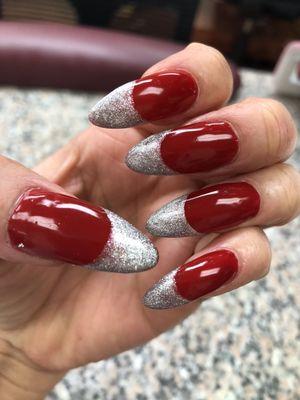 Gel @ red and silver tips