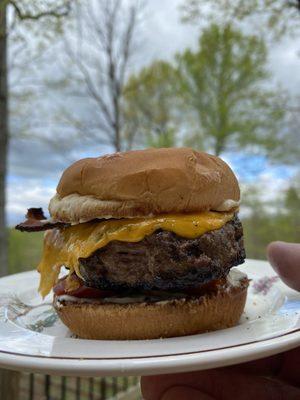 Prepared burger, Olivers meat melted in our mouths!!