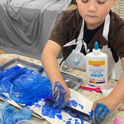 Toddler / PreK process based art classes. We get messy, read stories, and explore!