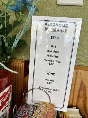 Alcoholic beverage options